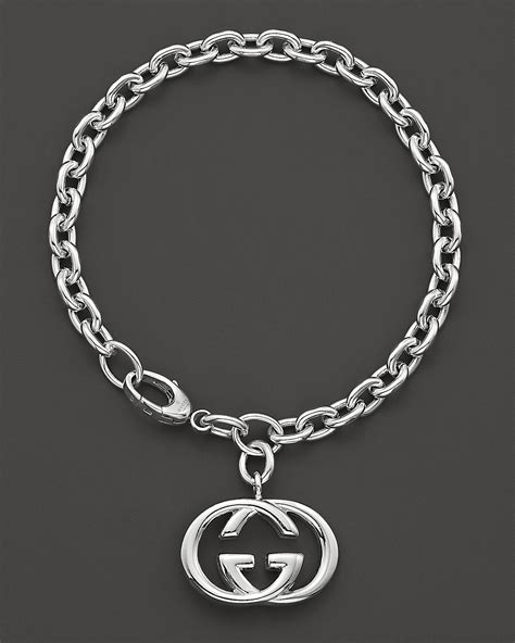 gucci britt sterling silver bracelet 7.5|gucci bracelet interlocking g charm.